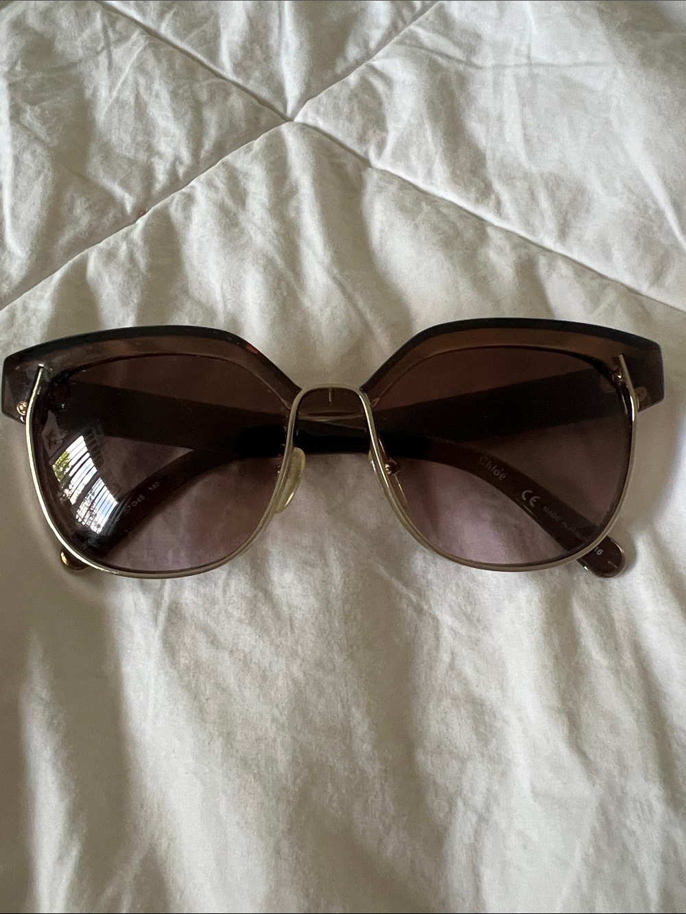 Chloe Brown  Sunglasses with Gold Trim Great Summer Shades